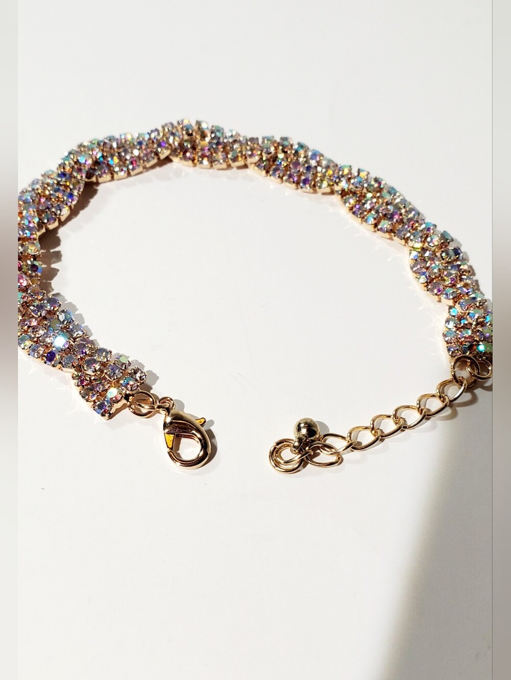 Gold Crystal Multi-Color Tennis Bracelet - Women Jewelry